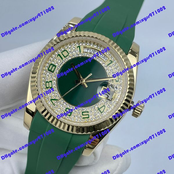 2 model women's watch 118348 gold stainless steel bracelet green diamond dial 36mm 2813 automatic movement double date sapphire glass r, Slivery;brown
2 model women's watch 118348 gold stainless steel bracelet green diamond dial 36mm 2813 automatic movement double date sapphire glass r, Slivery;brown