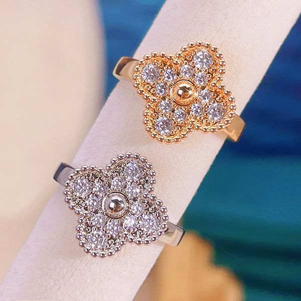 four leaf clover ring natural shell gemstone gold plated 18k for woman designer t0p highest counter advanced materials jewelry classic style, Silver
four leaf clover ring natural shell gemstone gold plated 18k for woman designer t0p highest counter advanced materials jewelry classic style, Silver