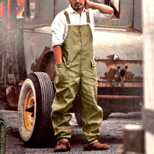 men's pants solid color long bib jumpsuits romper casual sleeveless wide leg cargo overalls pantalones hombre 230414, Black
men's pants solid color long bib jumpsuits romper casual sleeveless wide leg cargo overalls pantalones hombre 230414, Black