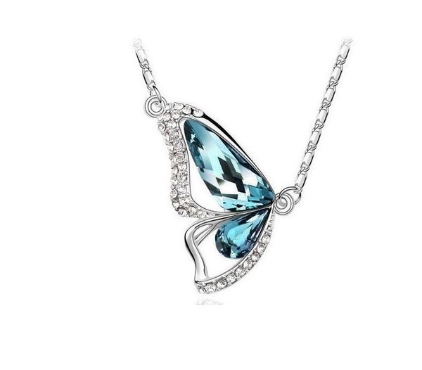 women jewelry pendant necklace inlaid superior rhinestone crystal twinkle non fading valentine's gift plating white k elling butterfly, Silver
women jewelry pendant necklace inlaid superior rhinestone crystal twinkle non fading valentine's gift plating white k elling butterfly, Silver