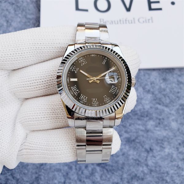 watch automatic mechanical mens watches 41mm silver wristband waterproof all stainless steel wristband fashion designer wristwatch a34, Slivery;brown
watch automatic mechanical mens watches 41mm silver wristband waterproof all stainless steel wristband fashion designer wristwatch a34, Slivery;brown