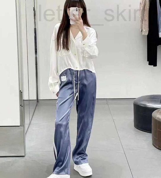 women's tracksuits designer 2023 spring/summer new triumphal arch logo blue satin drawcord casual pants sports 9xrc, Gray
women's tracksuits designer 2023 spring/summer new triumphal arch logo blue satin drawcord casual pants sports 9xrc, Gray
