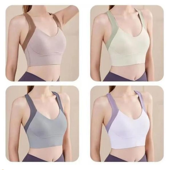 new high strength professional sports bra for women's shockproof gathered back bra fixed one piece yoga tank df, White;red
new high strength professional sports bra for women's shockproof gathered back bra fixed one piece yoga tank df, White;red