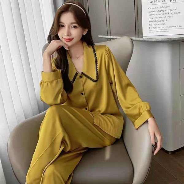 womens sleepwear lisacmvpnel ice silk pajamas spring lace solid color doll neck cardigan can be worn outside ins home clothes 230414, Black;red
womens sleepwear lisacmvpnel ice silk pajamas spring lace solid color doll neck cardigan can be worn outside ins home clothes 230414, Black;red