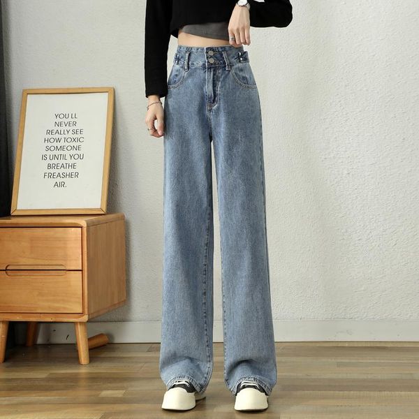 jeans high waisted wide leg jeans women's 2022 new loose straight tube slimming down style floor pants spring long pants, Blue
jeans high waisted wide leg jeans women's 2022 new loose straight tube slimming down style floor pants spring long pants, Blue