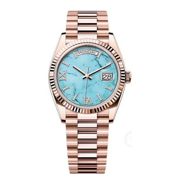 

dAY mens watch automatic men 40mm lady 36mm woman date watch 904L stainless steel strap sapphire With diamond ST9 hidden Aik folding buckle waterproof jason 007 lb, 22