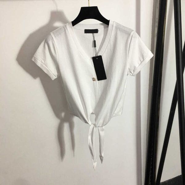 23ss tee womens t-shirt womens designer clothing round neck pure cotton lace-up waist closed short crop short sleeve t-shirt womens clothes, White
23ss tee womens t-shirt womens designer clothing round neck pure cotton lace-up waist closed short crop short sleeve t-shirt womens clothes, White