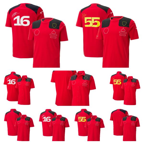 2023 f1 team drivers' clothing no.55 and no.16 short-sleeved t-shirts polo shirts for men and women casual breathable quick-drying .
2023 f1 team drivers' clothing no.55 and no.16 short-sleeved t-shirts polo shirts for men and women casual breathable quick-drying .