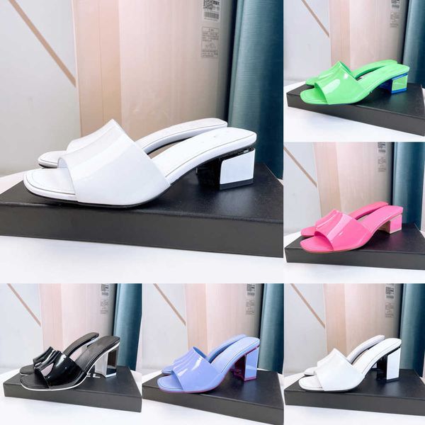 2023 classic ladies designer high heel slippers women summer solid color sandals leather thick heels 8 cm half slides large size 35-43, Black
2023 classic ladies designer high heel slippers women summer solid color sandals leather thick heels 8 cm half slides large size 35-43, Black