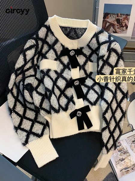 sweaters circyy women cardigan diamond lattice sweater spring autumn knitted short coat korean fashion oneck chic bow buttons patchwork, White;black
sweaters circyy women cardigan diamond lattice sweater spring autumn knitted short coat korean fashion oneck chic bow buttons patchwork, White;black