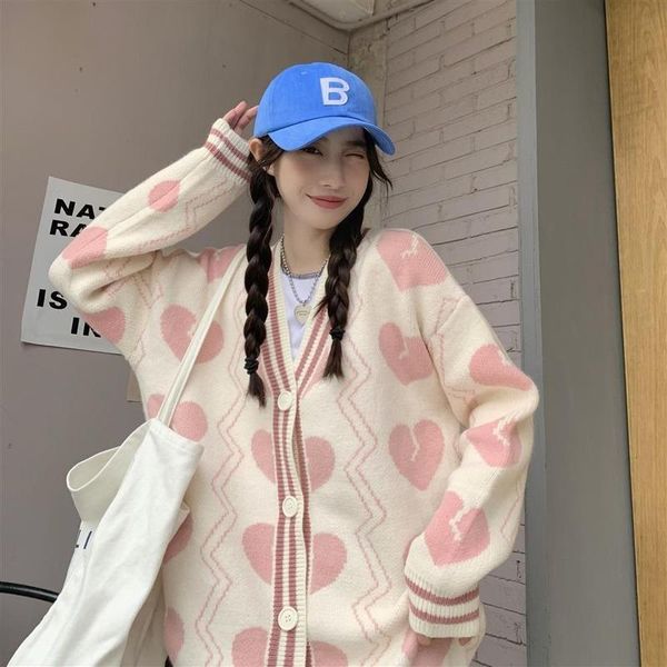 sweaters love knitted sweater women vneck loose college style sweet casual longsleeved cardigan sweater ins new trend oversized jacket, White;black
sweaters love knitted sweater women vneck loose college style sweet casual longsleeved cardigan sweater ins new trend oversized jacket, White;black