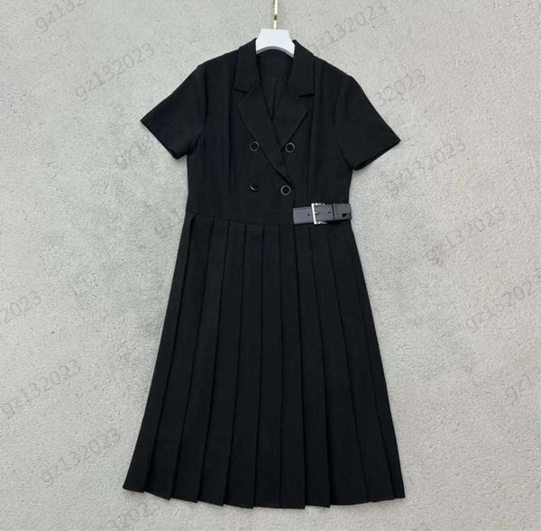black dresses brand custom button open lapel short sleeve slim dress high waist stitching custom leather buckle pleated maxiskit luxury dres, Black;gray
black dresses brand custom button open lapel short sleeve slim dress high waist stitching custom leather buckle pleated maxiskit luxury dres, Black;gray