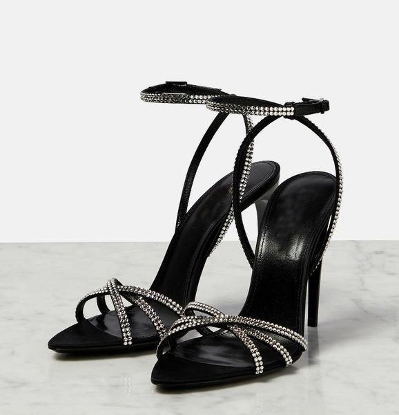 elegant summer ava sandals shoes women crystal-embellished satin crossover straps high heels black lady sandalias party wedding dress eu35-4
elegant summer ava sandals shoes women crystal-embellished satin crossover straps high heels black lady sandalias party wedding dress eu35-4