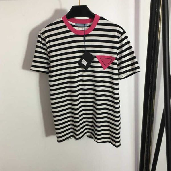 23ss womens t-shirt tee womens designer clothing round neck pure cotton monogram cloth counter color striped short sleeve t-shirt womens clo, White
23ss womens t-shirt tee womens designer clothing round neck pure cotton monogram cloth counter color striped short sleeve t-shirt womens clo, White