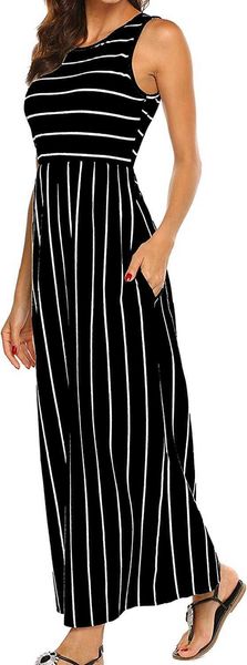 women's summer new sleeveless striped flowy casual long maxi dress with pockets casual favourite fashion new arrivals, Black
women's summer new sleeveless striped flowy casual long maxi dress with pockets casual favourite fashion new arrivals, Black