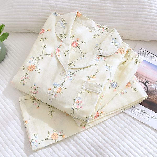 womens sleepwear fdfklak 100% cotton gauze women homewear pajama suit casual floral printed 2pcs turn down collar nightwear pijamas mujer 23, Black;red
womens sleepwear fdfklak 100% cotton gauze women homewear pajama suit casual floral printed 2pcs turn down collar nightwear pijamas mujer 23, Black;red