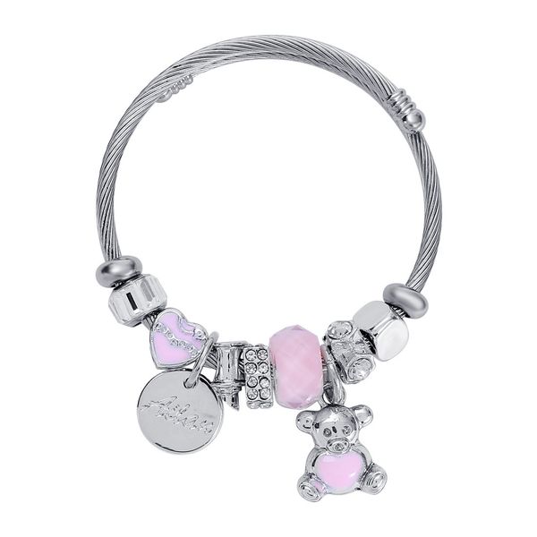 bracelet bangles for women adjustable bangle bear love charm bracelet stainless steel heart-shaped diamond beaded jewelry customized, Black
bracelet bangles for women adjustable bangle bear love charm bracelet stainless steel heart-shaped diamond beaded jewelry customized, Black