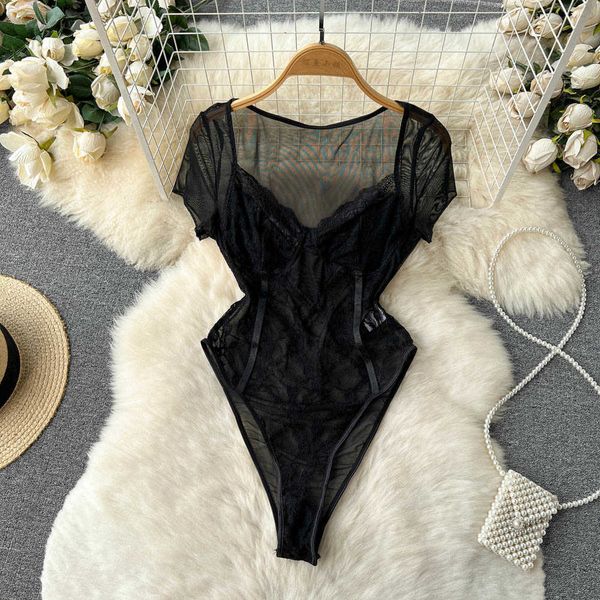 nxy mesh patchwork lace bodysuits amercian style transparent short sleeve jumpsuits solid women sheath playsuits 230328, Black;white
nxy mesh patchwork lace bodysuits amercian style transparent short sleeve jumpsuits solid women sheath playsuits 230328, Black;white