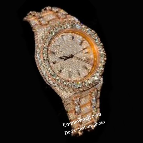 2023 new type vvs moissanite watch iced out wristwatches eta luxury watches rose gold case pass test automatic iced out shiny watch emmawatc, Slivery;brown
2023 new type vvs moissanite watch iced out wristwatches eta luxury watches rose gold case pass test automatic iced out shiny watch emmawatc, Slivery;brown