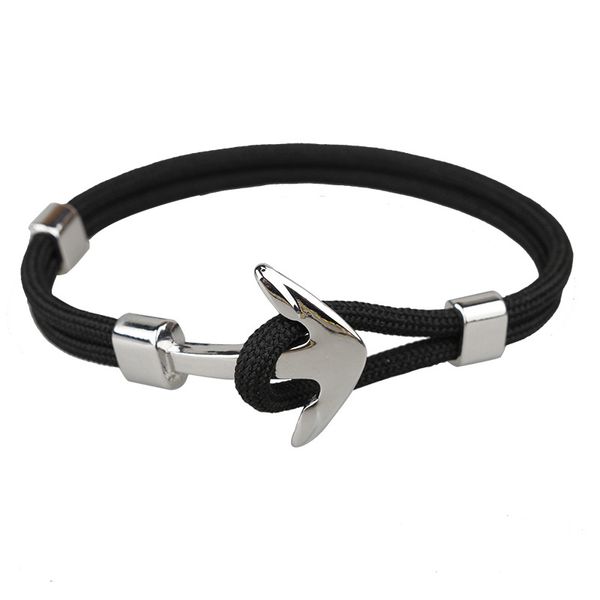 sports style silver anchor bracelet handmade colorful paracord jewelry for gift, White
sports style silver anchor bracelet handmade colorful paracord jewelry for gift, White