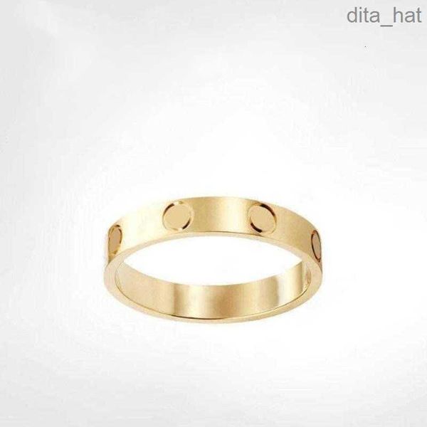 designer ring titanium steel silver love rings men and women rose gold jewelry couples christmas ring gift party wedding accessories size 5-