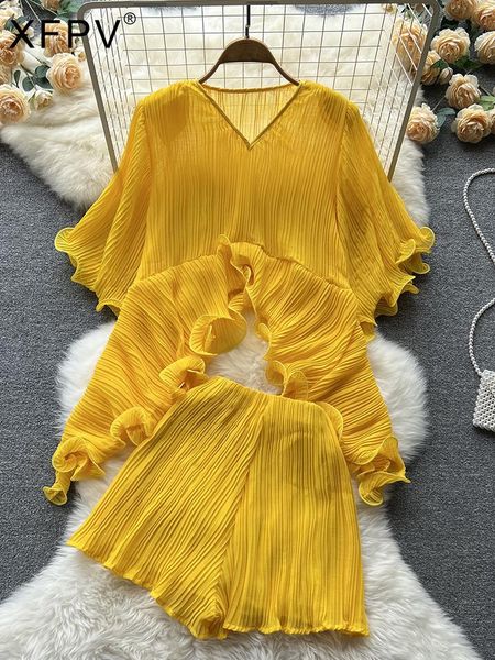 dress xfpv women pleated irregular chiffon versatile shorts two piece set slim clothing sweet korea chic girl's summer 2022 sm3128, White
dress xfpv women pleated irregular chiffon versatile shorts two piece set slim clothing sweet korea chic girl's summer 2022 sm3128, White