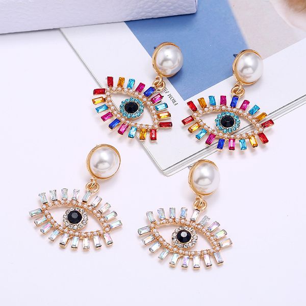 s3582 fashion jewelry women's angle eye dangle earring colorful rhinestone evil eyes earrings, Silver
s3582 fashion jewelry women's angle eye dangle earring colorful rhinestone evil eyes earrings, Silver
