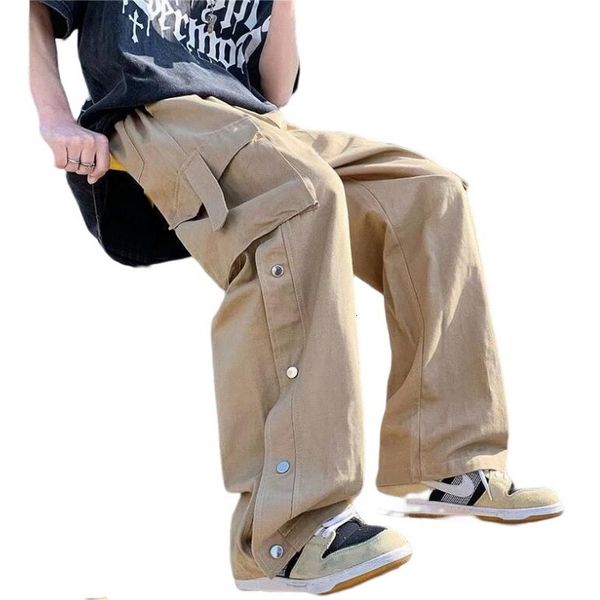 men's pants workwear for men loose wide leg fashion casual straight length big pockets trousers cotton cargo 230414, Black
men's pants workwear for men loose wide leg fashion casual straight length big pockets trousers cotton cargo 230414, Black