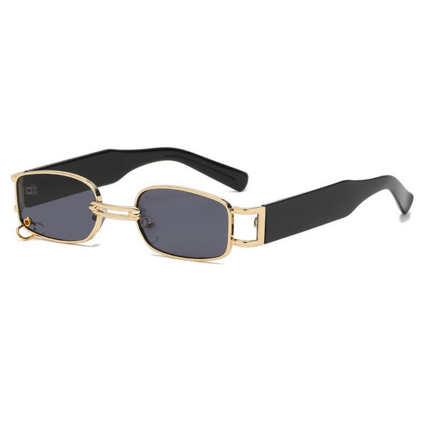 new gm the same sunglasses small frame metal square sunglasses fashion trend personality men and women ring buckle sun glasses, White;black
new gm the same sunglasses small frame metal square sunglasses fashion trend personality men and women ring buckle sun glasses, White;black