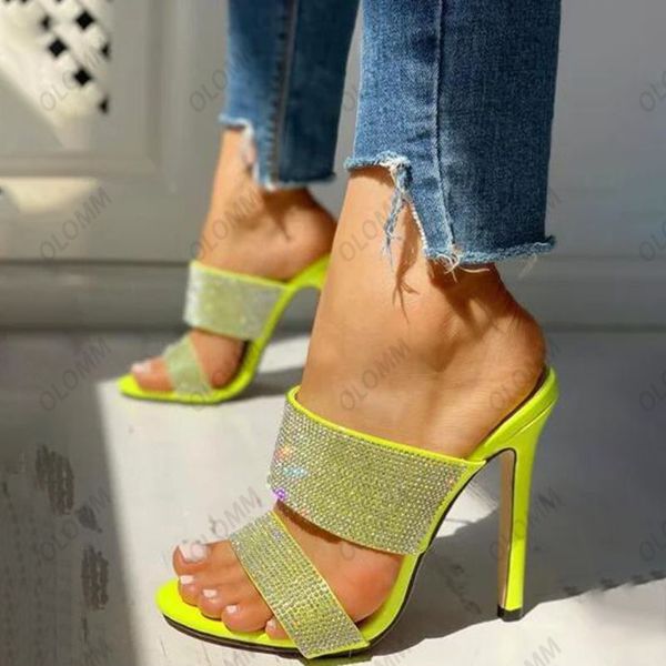 olomm stylish women mules sandals rhinestone stiletto heels open toe pretty yellow party shoes ladies us plus size 5-20, Black
olomm stylish women mules sandals rhinestone stiletto heels open toe pretty yellow party shoes ladies us plus size 5-20, Black
