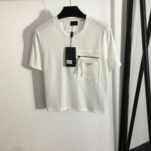 23ss womens designer clothing womens t-shirt tee round neck pure cotton monogram print zipper pocket solid color short sleeve t-shirt womens, White
23ss womens designer clothing womens t-shirt tee round neck pure cotton monogram print zipper pocket solid color short sleeve t-shirt womens, White