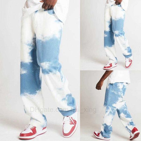 autumn casual mens loose straight denim pants tie dye print sky blue long trouser straight jeans male hiphop streetwear trousers
autumn casual mens loose straight denim pants tie dye print sky blue long trouser straight jeans male hiphop streetwear trousers