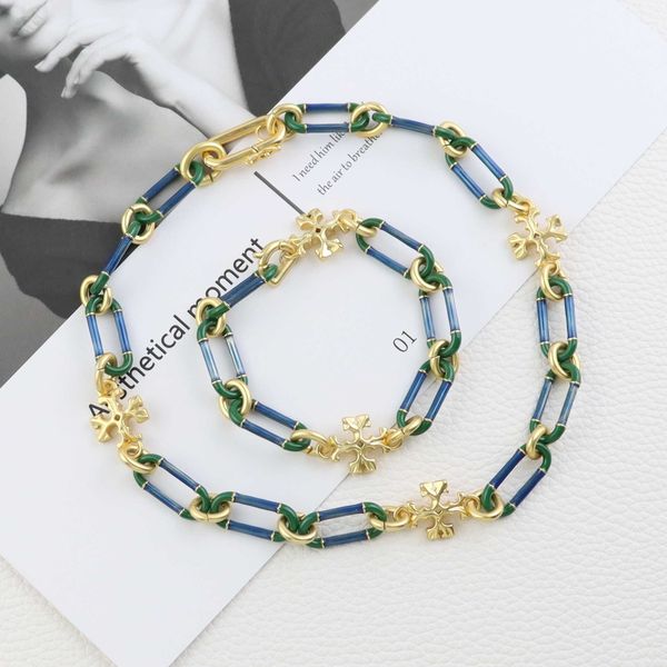 strands strings wind enamel colored glaze personalized simple thick chain interlocking metal color matching fashion necklace bracelet women&, Black
strands strings wind enamel colored glaze personalized simple thick chain interlocking metal color matching fashion necklace bracelet women&, Black
