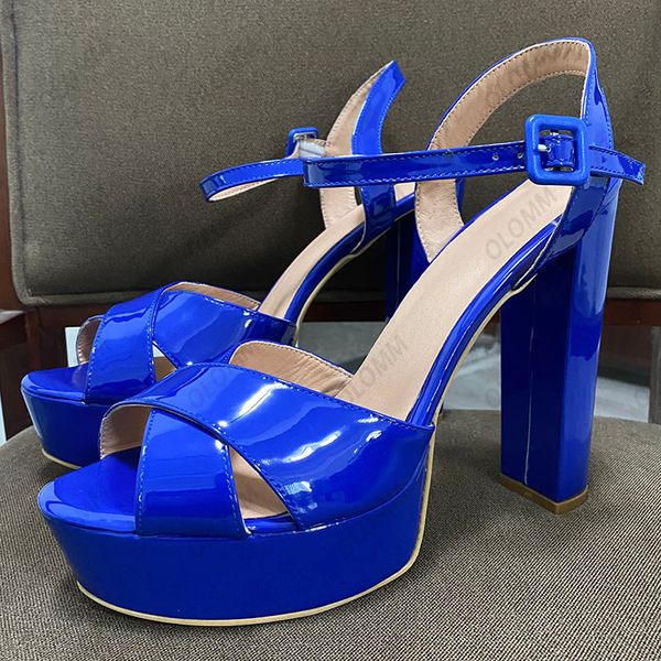 olomm handmade women summer platform sandals glossy buckle block heel open toe gorgeous 11 colors party shoes us size 5-20, Black
olomm handmade women summer platform sandals glossy buckle block heel open toe gorgeous 11 colors party shoes us size 5-20, Black