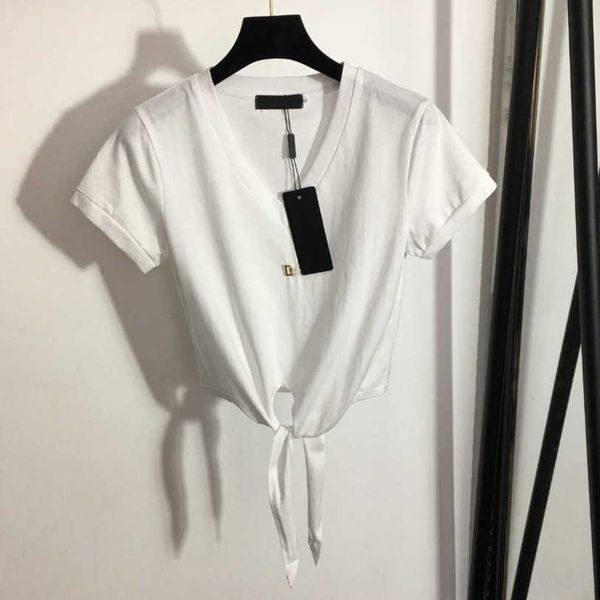 23ss tee womens t-shirt womens designer clothing round neck pure cotton lace-up waist closed short crop short sleeve t-shirt womens clothes, White
23ss tee womens t-shirt womens designer clothing round neck pure cotton lace-up waist closed short crop short sleeve t-shirt womens clothes, White