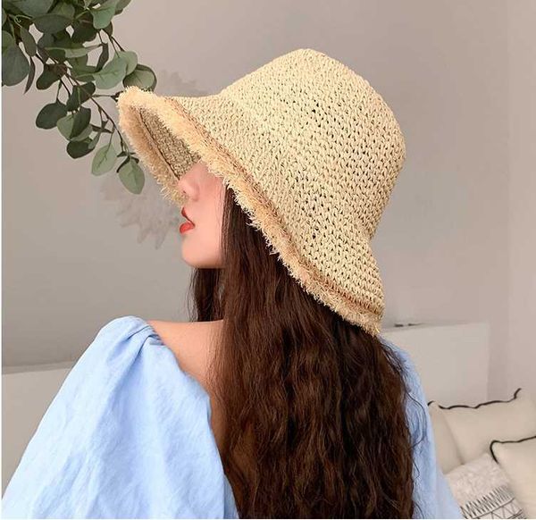 wide brim hats 2022 girls summer new folding straw hat outdoor beach sun hats for women solid color bucket hat women goros caliente para muj, Blue;gray
wide brim hats 2022 girls summer new folding straw hat outdoor beach sun hats for women solid color bucket hat women goros caliente para muj, Blue;gray