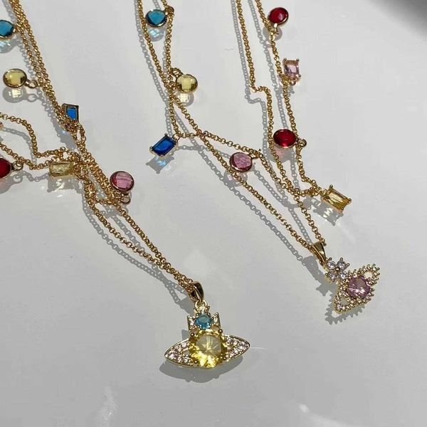colorful zircon empress dowager west series planet classic saturn full diamond necklace fashion simple wanda quality clavicle chain, Silver
colorful zircon empress dowager west series planet classic saturn full diamond necklace fashion simple wanda quality clavicle chain, Silver