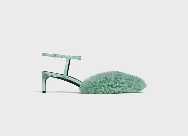 designer women's mink hair baotou sandals hardware buckle decoration vintage shoes 4.5 cm 35-41, Black
designer women's mink hair baotou sandals hardware buckle decoration vintage shoes 4.5 cm 35-41, Black