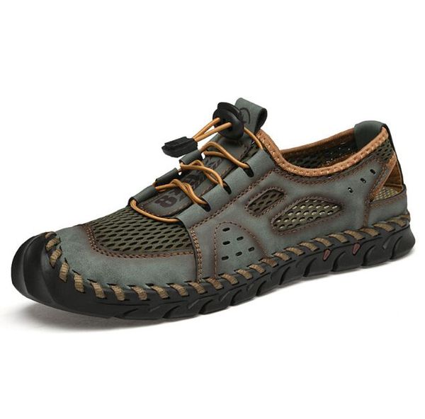 men shoes waterproof non-slip sandals cow leather men's soft bottom wear-resistant slippers breathable sandals, Black
men shoes waterproof non-slip sandals cow leather men's soft bottom wear-resistant slippers breathable sandals, Black