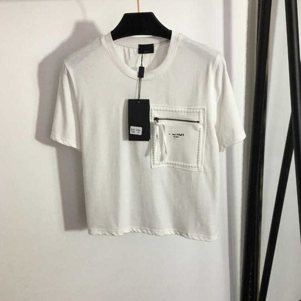 23ss womens designer clothing womens t-shirt tee round neck pure cotton monogram print zipper pocket solid color short sleeve t-shirt womens, White
23ss womens designer clothing womens t-shirt tee round neck pure cotton monogram print zipper pocket solid color short sleeve t-shirt womens, White