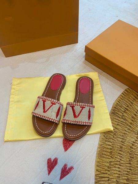 weave slippers retro embroidery summer luxurys slippers women leisure flat bottom sandal indoor outdoor comfortable letters logo beach flip, Black
weave slippers retro embroidery summer luxurys slippers women leisure flat bottom sandal indoor outdoor comfortable letters logo beach flip, Black