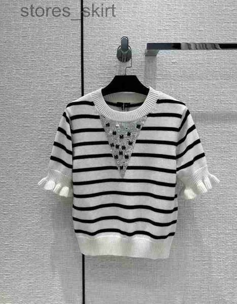 women's sweaters designermilan runway sweaters 2023 new spring short sleeves o neck women's high end jacquard pullovers women des, White;black
women's sweaters designermilan runway sweaters 2023 new spring short sleeves o neck women's high end jacquard pullovers women des, White;black