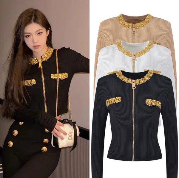 403 2023 spring brand same style sweater long sleeve crew neck white khaki black fashion womens clothes womens yl, White;black
403 2023 spring brand same style sweater long sleeve crew neck white khaki black fashion womens clothes womens yl, White;black