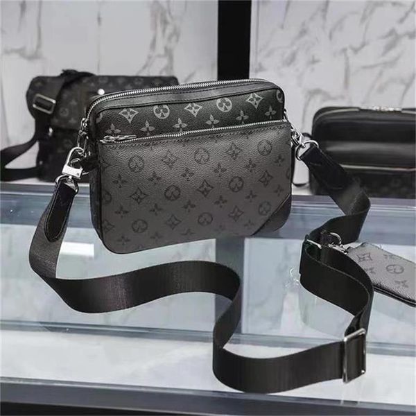 men luxury trio desinger messenger bag eclipse reverse canvas crossbody bags 3 piece set leather shoulder bag with purse wallet clutch black
men luxury trio desinger messenger bag eclipse reverse canvas crossbody bags 3 piece set leather shoulder bag with purse wallet clutch black