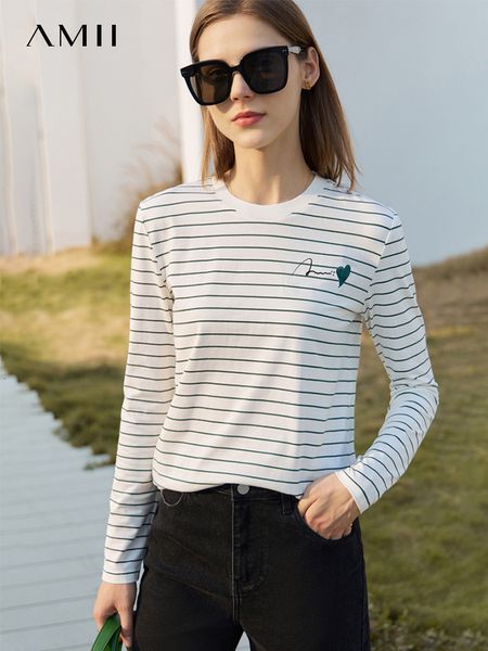 women's t-shirt amii minimalist t-shirts for women spring cotton korean letter embroidery stripe elegant casual pullover tees 12361004, White
women's t-shirt amii minimalist t-shirts for women spring cotton korean letter embroidery stripe elegant casual pullover tees 12361004, White