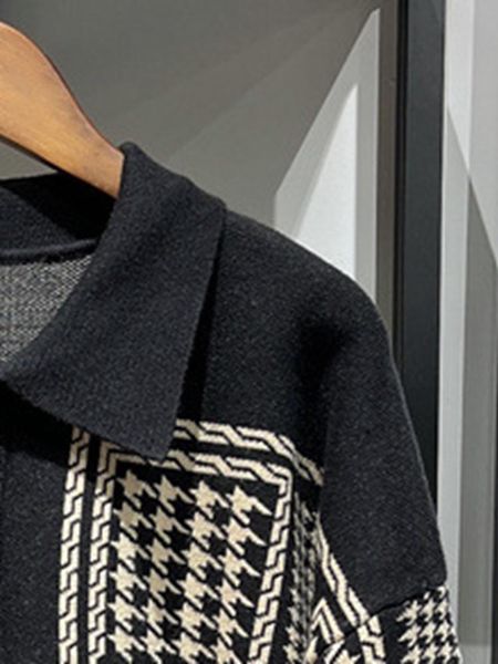 sweaters sweater 2022 houndstooth print cardigan black and white stitching knit jacket women cardigan, White;black
sweaters sweater 2022 houndstooth print cardigan black and white stitching knit jacket women cardigan, White;black