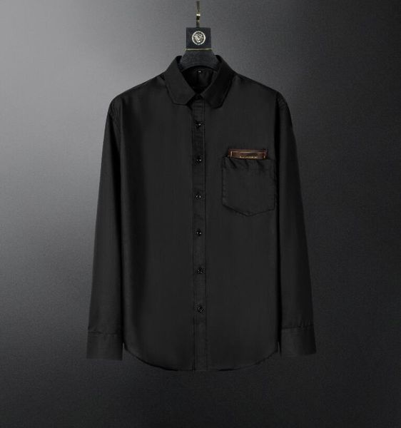 brand men's shirt casual long-sleeved business spring and summer designer solid color shirt -09, White;black
brand men's shirt casual long-sleeved business spring and summer designer solid color shirt -09, White;black