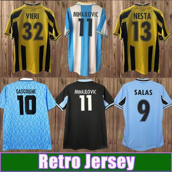 98 99 salas retro soccer jerseys 1991 gascoigne home football shirt 1999 2000 ss lazio mancini vieri inzaghi nedved nesta uniforms, White;black
98 99 salas retro soccer jerseys 1991 gascoigne home football shirt 1999 2000 ss lazio mancini vieri inzaghi nedved nesta uniforms, White;black