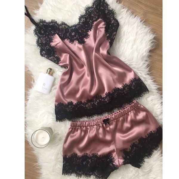 womens sleepwear women pajama suit fashion vneck stretch satin babydoll lace lingerie bowknot pyjamas sleep shorts set 230414, Black;red
womens sleepwear women pajama suit fashion vneck stretch satin babydoll lace lingerie bowknot pyjamas sleep shorts set 230414, Black;red