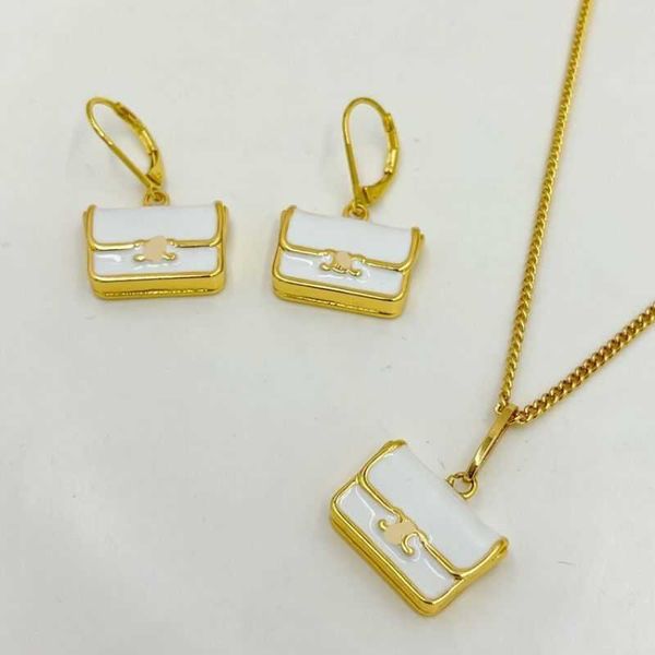 designer celie necklace jewelry cream enamel glaze wrap for women's light luxury copper plated triumphal gold earrings set, Silver
designer celie necklace jewelry cream enamel glaze wrap for women's light luxury copper plated triumphal gold earrings set, Silver